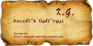 Koczák Györgyi névjegykártya